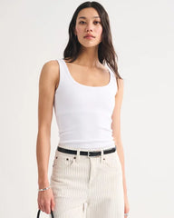 Bra-Free Rib Tuckable Scoopneck Tank