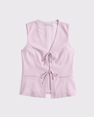 Tie-Front Tailored Vest
