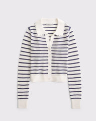 Crochet-Style Collared Cardigan