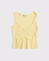 Pointelle-Stitch Sweater Tank