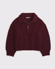 Airspun Cotton-Blend Half-Zip Mockneck