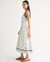 The A&F Mila Ric-Rac Linen-Blend Midi Dress