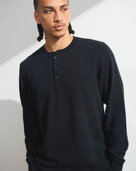 YPB Active Waffle Texture Long-Sleeve Henley Tee