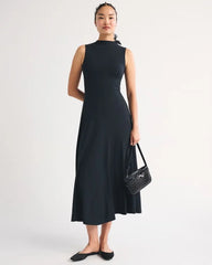 Mock Neck Knit Maxi Dress