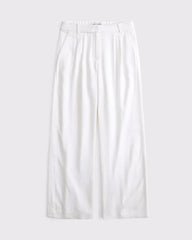 A&F Sloane Low Rise Linen-Blend Tailored Wide Leg Pant