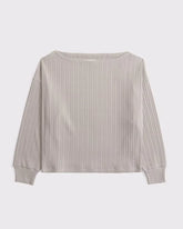 Long-Sleeve Lounge Wide Rib Slash Top