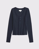 Long-Sleeve Rib Henley