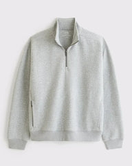 YPB Waffle Texture Half-Zip Sweatshirt
