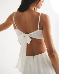 Bra-Free Babydoll Cutout Beaded Maxi Dress