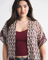 Embroidered Fringe Shawl