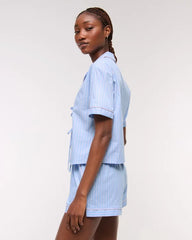 Short-Sleeve Tie-Front Sleep Shirt