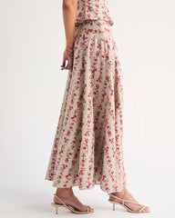 High Rise Flowy Maxi Set Skirt