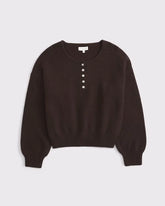 Merino-Wool Blend Henley Sweater