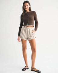 Shrunken Crew Cardigan