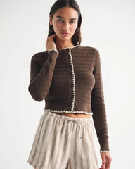 Shrunken Crew Cardigan