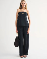 A&F Sloane Lightweight Crepe Tailored Wide Leg Pant