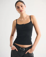 Bra-Free Rib Henley Tank