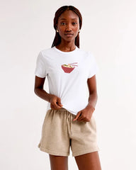 Short-Sleeve Ramen Graphic Skimming Tee