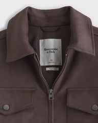Vegan Suede Bomber Jacket