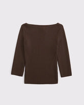 3/4 Sleeve Slash Neck Sweater
