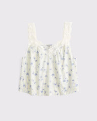 100% Cotton Lace-Trim Sleep Cami