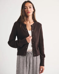 Textural Stitch Shrunken Cardigan