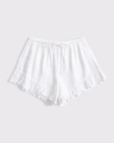 Linen-Blend Ruffle Pull-On Short