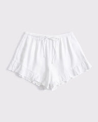 Linen-Blend Ruffle Pull-On Short