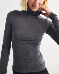 Fine Wool-Blend Mockneck Top