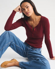 Long-Sleeve Rib Henley