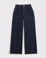 Linen-Blend Curve Love High Rise Wide Leg Jean