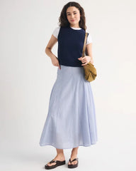 100% Cotton High Rise Maxi Skirt