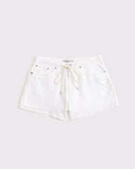 Curve Love High Rise Linen-Blend Denim Short