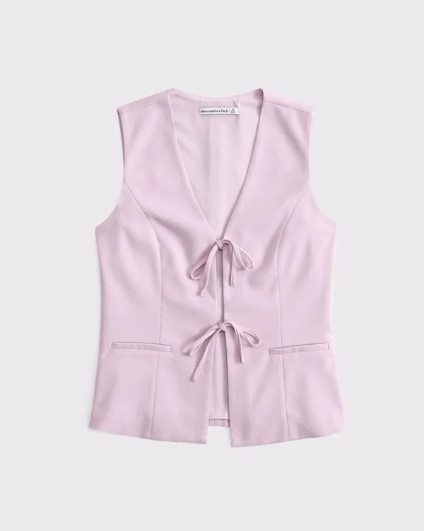 Tie-Front Tailored Vest