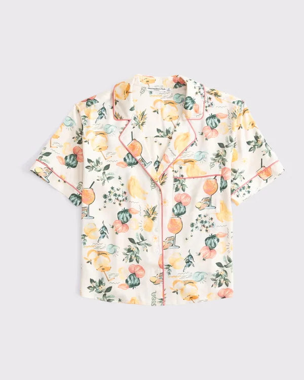 Short-Sleeve Satin Sleep Shirt