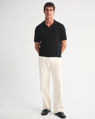 100% Cotton Johnny Collar Sweater Polo