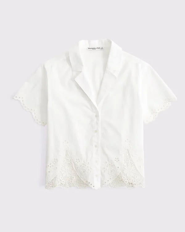 Embroidered Cutwork Sleep Shirt