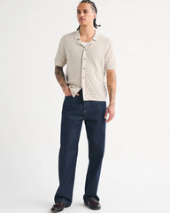 100% Cotton Button-Through Sweater Polo