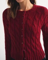 Airspun Cotton-Blend Cable Cardigan