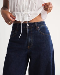 Curve Love Linen-Blend High Rise Ultra Wide Leg Jean