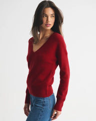 Merino Wool-Blend V-Neck Sweater