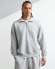YPB Waffle Texture Half-Zip Sweatshirt