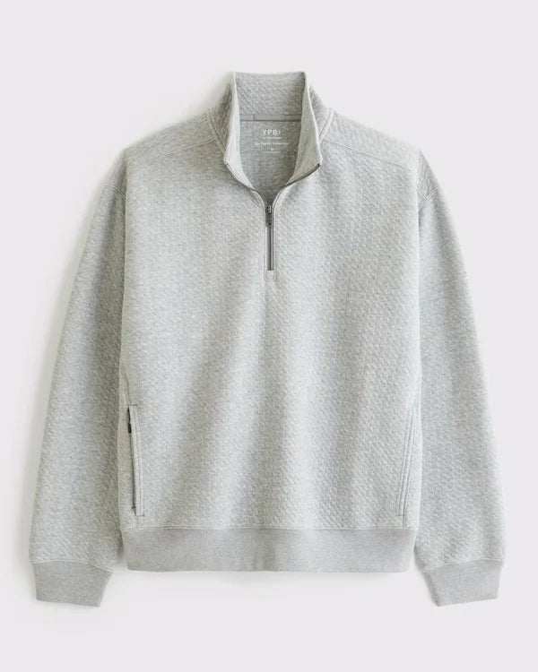 YPB Waffle Texture Half-Zip Sweatshirt