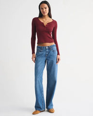 Long-Sleeve Rib Henley