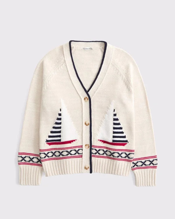 Cotton-Blend Coastal Dad Cardigan