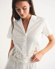 Embroidered Cutwork Sleep Shirt