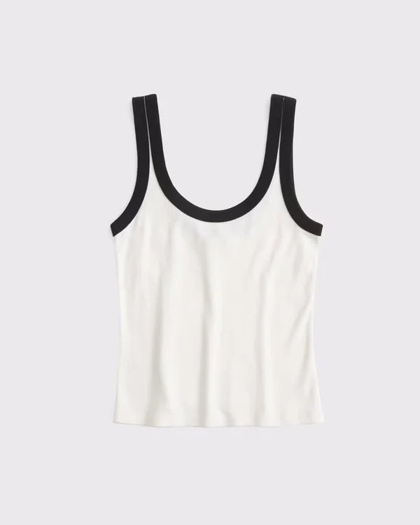 Vintage-Style Rib Tuckable Scoopneck Tank
