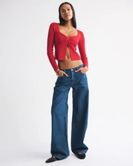 Bra-Free Twist Sweater
