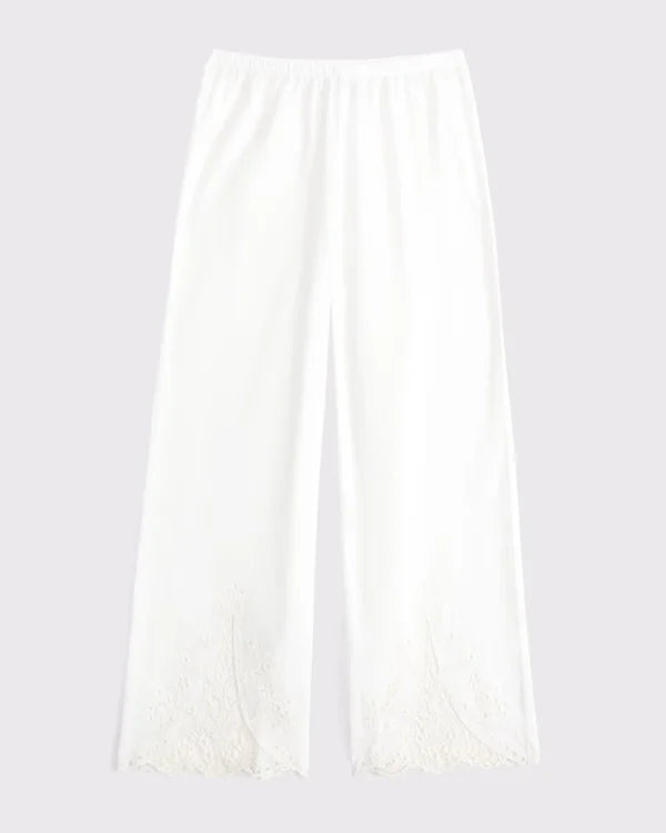 Embroidered Cutwork Sleep Pant