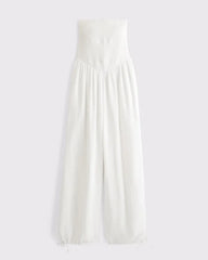 A&F Sydney Smocked Strapless Balloon Leg Jumpsuit